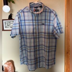 Chaps Blue Plaid Men's Button Down - Size Medium - Great Condition